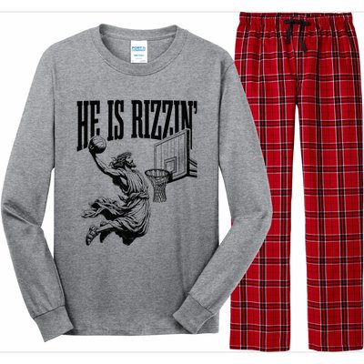 He Is Rizzin Basketball Christian Religious Long Sleeve Pajama Set