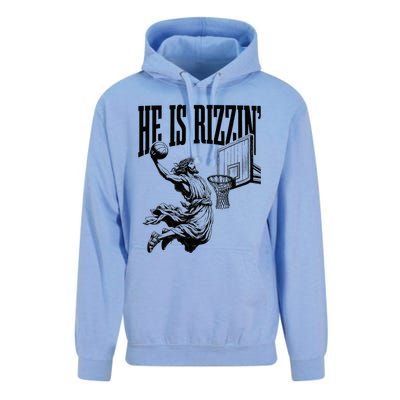 He Is Rizzin Basketball Christian Religious Unisex Surf Hoodie