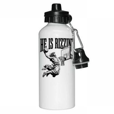 He Is Rizzin Basketball Christian Religious Aluminum Water Bottle 