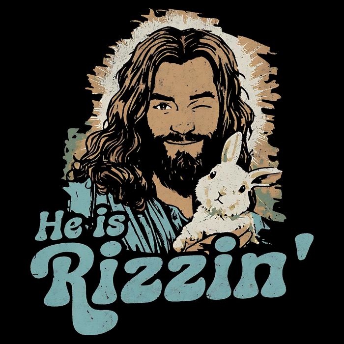 He Is Rizzin Funny Cute Jesus Bunny Easter Christian Boy Sweatshirt