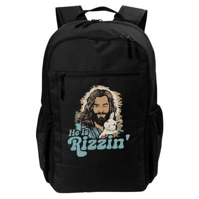 He Is Rizzin Funny Cute Jesus Bunny Easter Christian Boy Backpack
