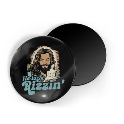 He Is Rizzin Funny Cute Jesus Bunny Easter Christian Boy Magnet