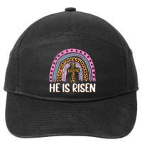 He Is Risen Leopard Rainbow Christian Jesus Happy Easter Day 7-Panel Snapback Hat