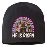 He Is Risen Leopard Rainbow Christian Jesus Happy Easter Day Sustainable Beanie