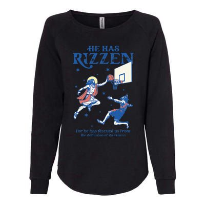 He Is Rizzin Funny Easter Day Jesus Playing Basketball Womens California Wash Sweatshirt