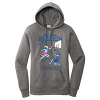 He Is Rizzin Funny Easter Day Jesus Playing Basketball Women's Pullover Hoodie