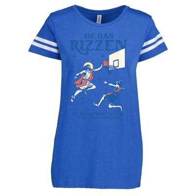 He Is Rizzin Funny Easter Day Jesus Playing Basketball Enza Ladies Jersey Football T-Shirt