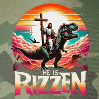 He Is Rizzen Jesus Has Rizzen Retro Christian Dinosaur Legacy Tie Dye Trucker Hat