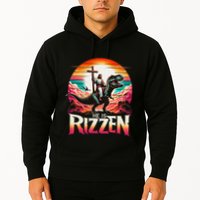 He Is Rizzen Jesus Has Rizzen Retro Christian Dinosaur Hoodie