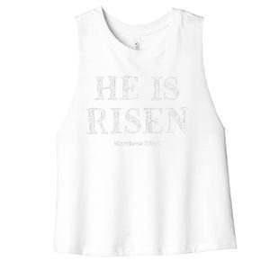 He Is Risen Jesus Christian Easter Gifts Women's Racerback Cropped Tank