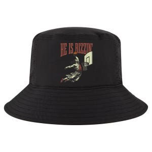 He Is Rizzin Funny Jesus Playing Basketball Meme Easter Cool Comfort Performance Bucket Hat