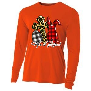 He Is Risen Christian Easter Happy Easter Day Leopard Gift Cooling Performance Long Sleeve Crew