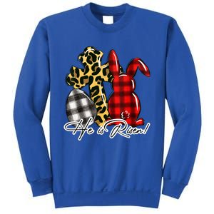 He Is Risen Christian Easter Happy Easter Day Leopard Gift Sweatshirt