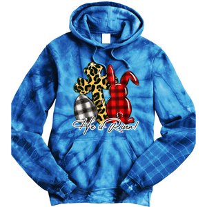 He Is Risen Christian Easter Happy Easter Day Leopard Gift Tie Dye Hoodie