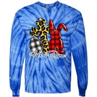 He Is Risen Christian Easter Happy Easter Day Leopard Gift Tie-Dye Long Sleeve Shirt