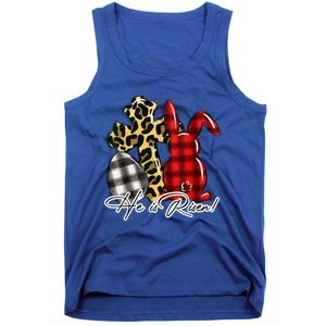 He Is Risen Christian Easter Happy Easter Day Leopard Gift Tank Top