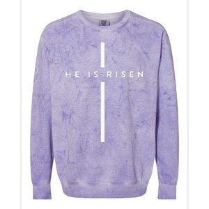 He Is Risen Cross Jesus Easter Day Christians Colorblast Crewneck Sweatshirt