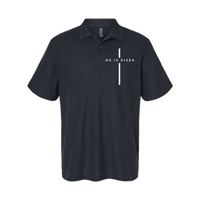 He Is Risen Cross Jesus Easter Day Christians Softstyle Adult Sport Polo