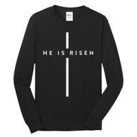 He Is Risen Cross Jesus Easter Day Christians Tall Long Sleeve T-Shirt