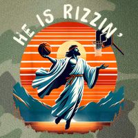 He Is Rizzin Basketball Jesus Retro Easter Christian Legacy Tie Dye Trucker Hat