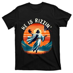 He Is Rizzin Basketball Jesus Retro Easter Christian T-Shirt