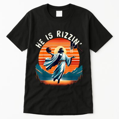 He Is Rizzin Basketball Jesus Retro Easter Christian Tall T-Shirt