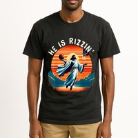 He Is Rizzin Basketball Jesus Retro Easter Christian Tall T-Shirt