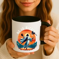 He Is Rizzin Basketball Jesus Retro Easter Christian Mug