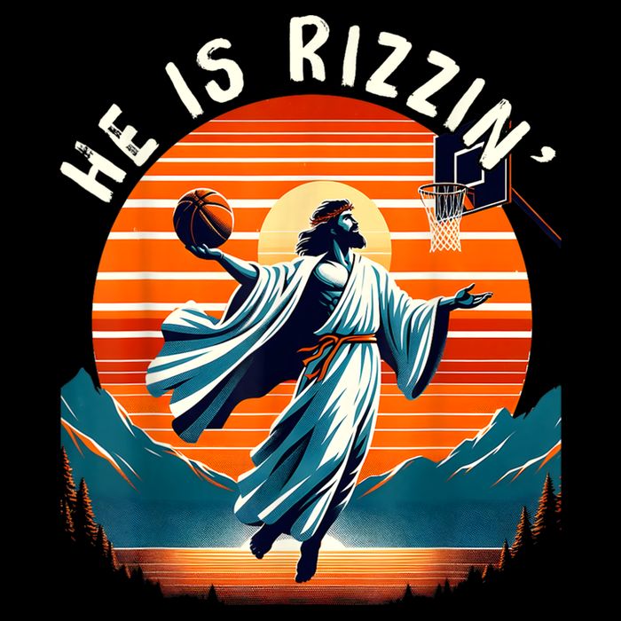 He Is Rizzin Basketball Jesus Retro Easter Christian Bag