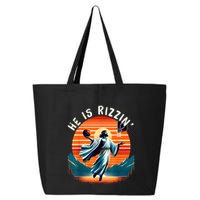 He Is Rizzin Basketball Jesus Retro Easter Christian 25L Jumbo Tote