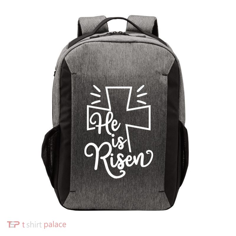 He Is Risen Jesus Cross Easter Vector Backpack
