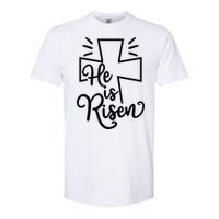 He Is Risen Jesus Cross Easter Softstyle CVC T-Shirt