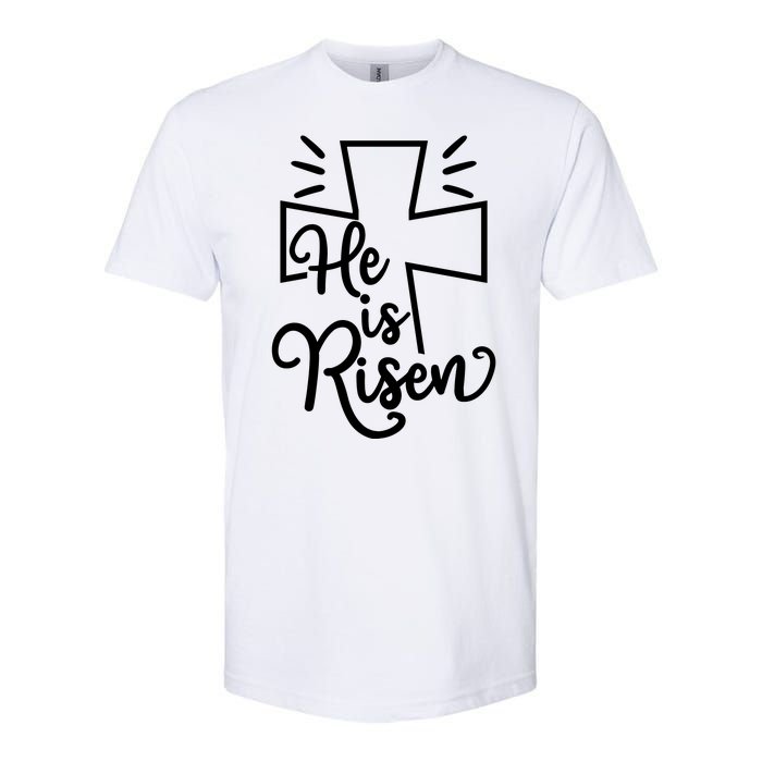 He Is Risen Jesus Cross Easter Softstyle CVC T-Shirt