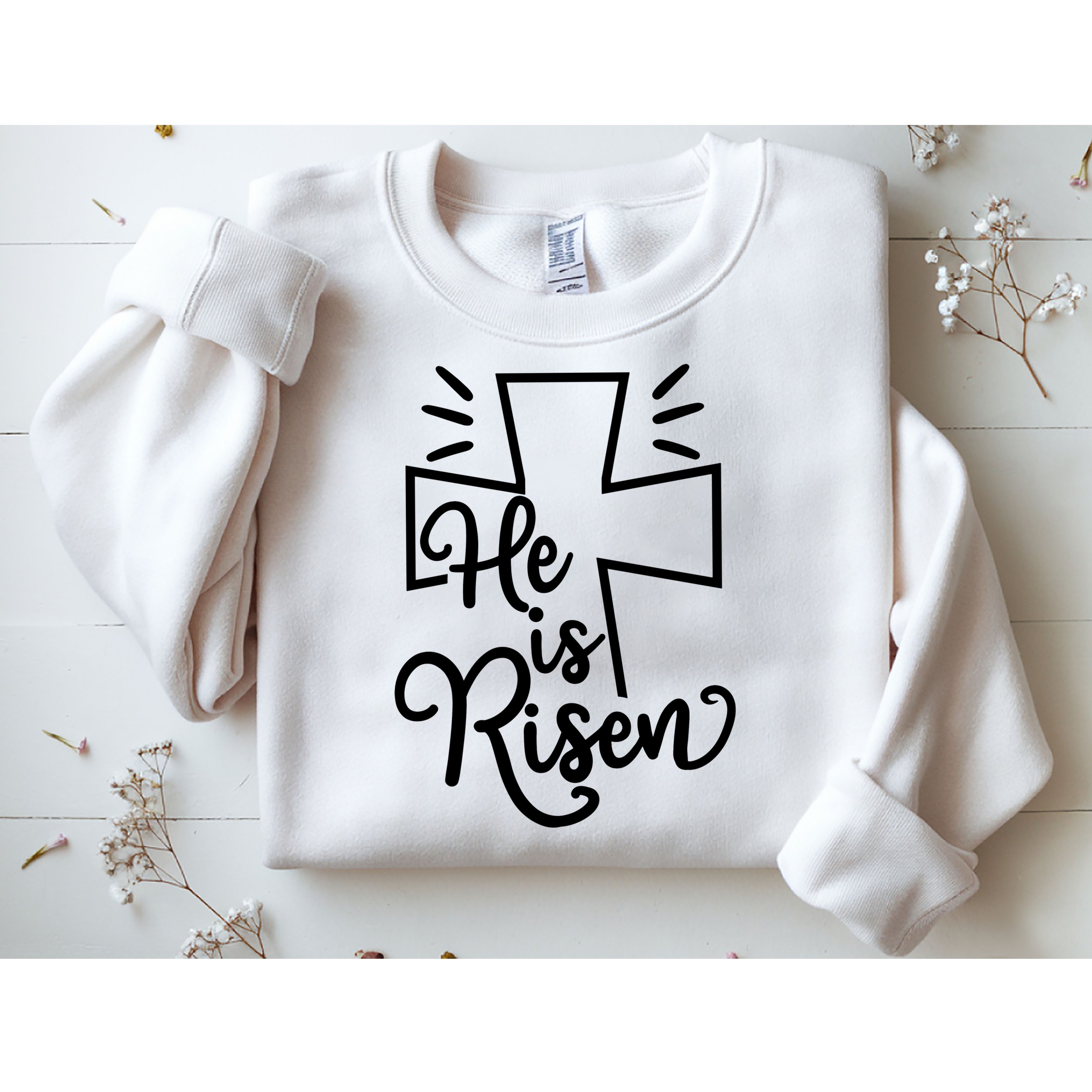 He Is Risen Jesus Cross Easter Sweatshirt