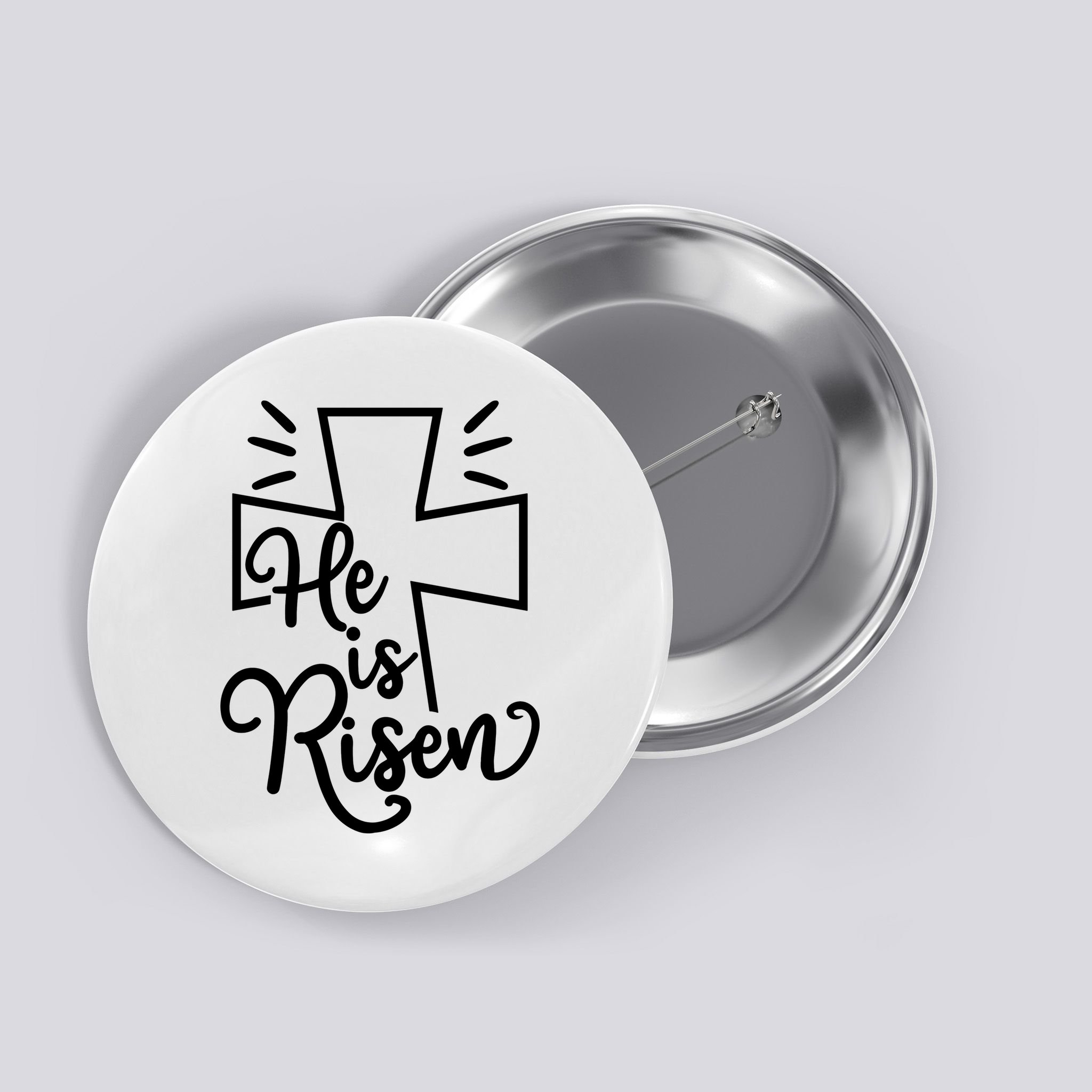 He Is Risen Jesus Cross Easter Button