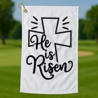 He Is Risen Jesus Cross Easter Golf Towel