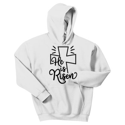 He Is Risen Jesus Cross Easter Kids Hoodie