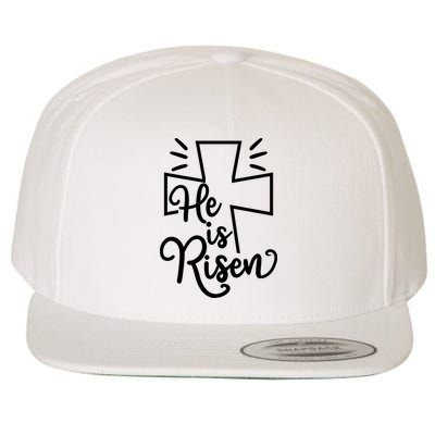 He Is Risen Jesus Cross Easter Wool Snapback Cap