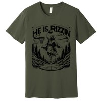 He Is Rizzin Funny Basketball Christian Religious Premium T-Shirt