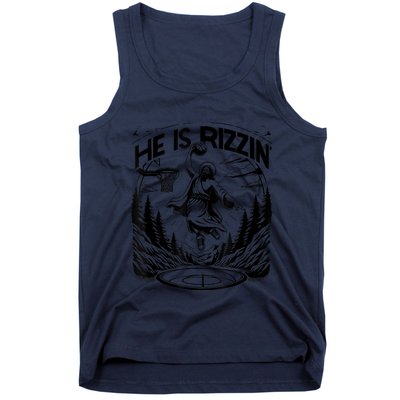 He Is Rizzin Funny Basketball Christian Religious Tank Top