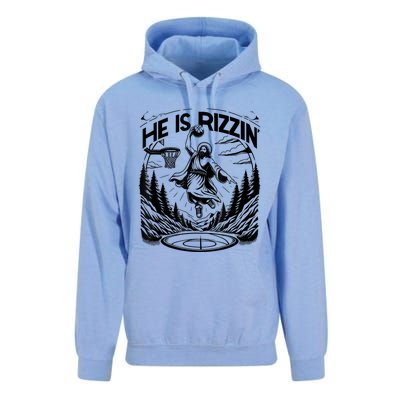 He Is Rizzin Funny Basketball Christian Religious Unisex Surf Hoodie