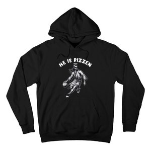 He Is Rizzen Jesus Playing Basketball Funny Easter Day Hoodie