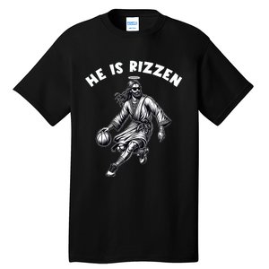 He Is Rizzen Jesus Playing Basketball Funny Easter Day Tall T-Shirt