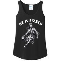 He Is Rizzen Jesus Playing Basketball Funny Easter Day Ladies Essential Tank