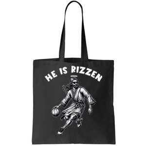 He Is Rizzen Jesus Playing Basketball Funny Easter Day Tote Bag