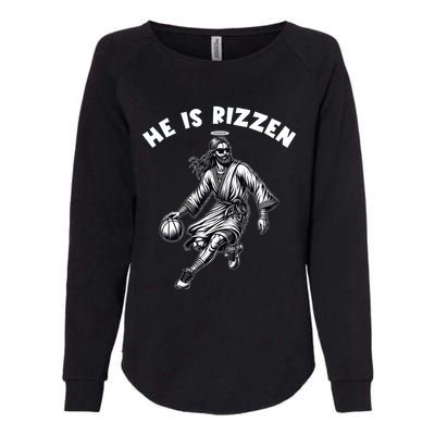 He Is Rizzen Jesus Playing Basketball Funny Easter Day Womens California Wash Sweatshirt