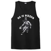 He Is Rizzen Jesus Playing Basketball Funny Easter Day PosiCharge Competitor Tank