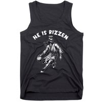 He Is Rizzen Jesus Playing Basketball Funny Easter Day Tank Top