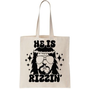 He Is Rizzin Funny Easter Day Retro Christian Religious Tote Bag