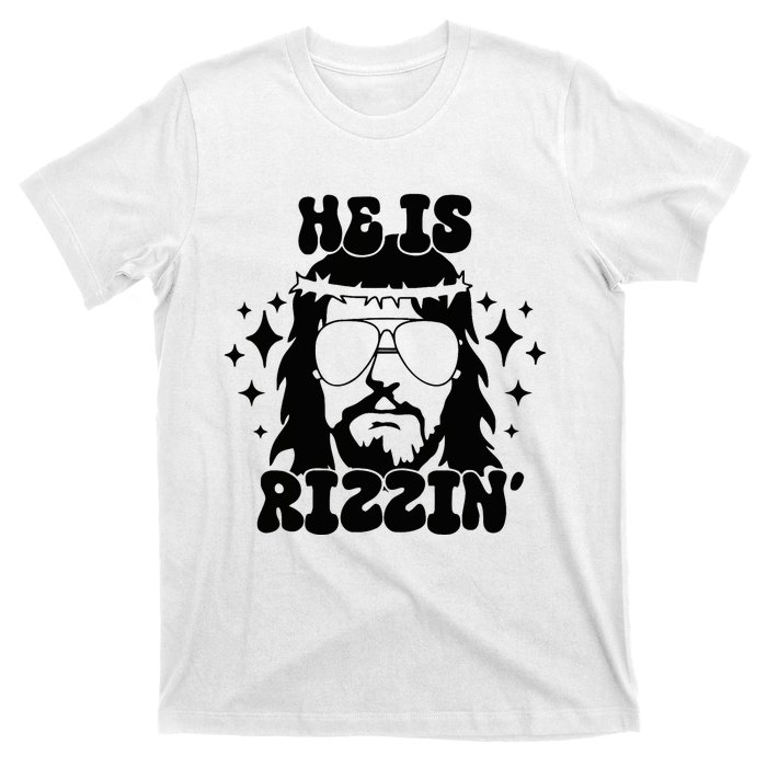 He Is Rizzin Funny Easter Day Retro Christian Religious T-Shirt